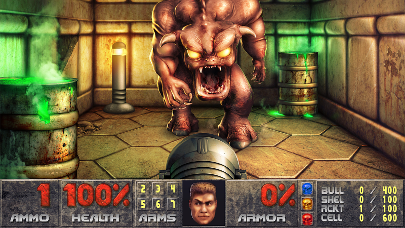 Illustration for article titled Crazy Guy Remasters 320x240 Doom Screenshot Into Stunning 9600x7211-Pixel Photoshop